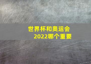 世界杯和奥运会2022哪个重要