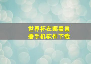 世界杯在哪看直播手机软件下载