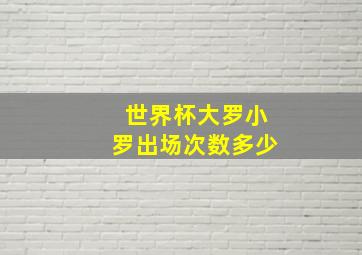 世界杯大罗小罗出场次数多少