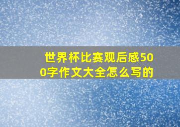 世界杯比赛观后感500字作文大全怎么写的