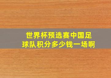 世界杯预选赛中国足球队积分多少钱一场啊