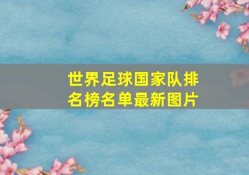 世界足球国家队排名榜名单最新图片