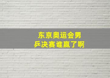 东京奥运会男乒决赛谁赢了啊