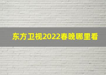 东方卫视2022春晚哪里看