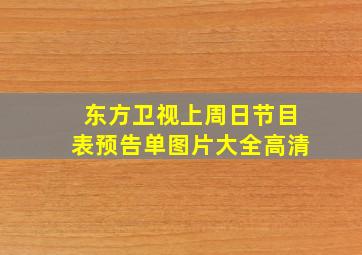 东方卫视上周日节目表预告单图片大全高清