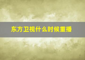 东方卫视什么时候重播