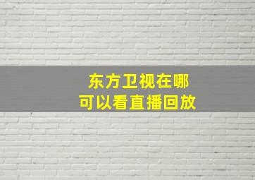 东方卫视在哪可以看直播回放