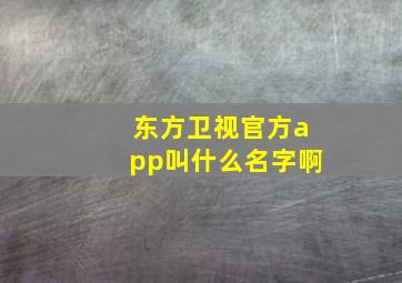 东方卫视官方app叫什么名字啊