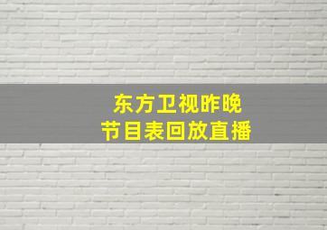 东方卫视昨晚节目表回放直播