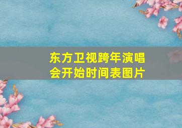 东方卫视跨年演唱会开始时间表图片