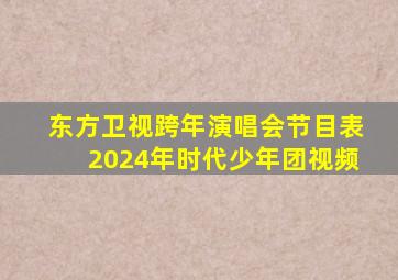 东方卫视跨年演唱会节目表2024年时代少年团视频