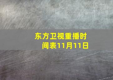 东方卫视重播时间表11月11日