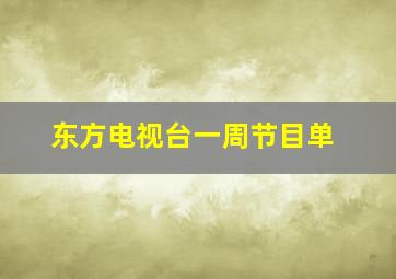 东方电视台一周节目单