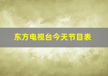 东方电视台今天节目表