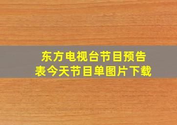 东方电视台节目预告表今天节目单图片下载