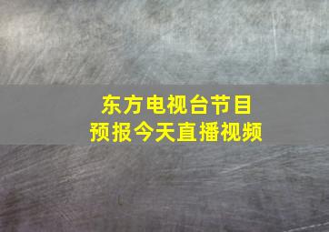 东方电视台节目预报今天直播视频