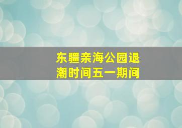 东疆亲海公园退潮时间五一期间