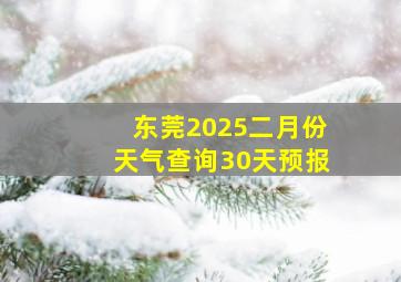 东莞2025二月份天气查询30天预报