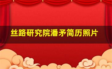 丝路研究院潘矛简历照片