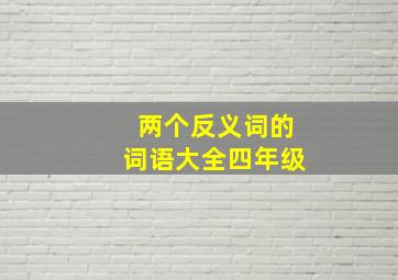 两个反义词的词语大全四年级