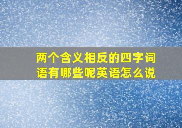 两个含义相反的四字词语有哪些呢英语怎么说