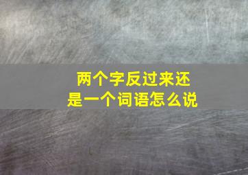 两个字反过来还是一个词语怎么说