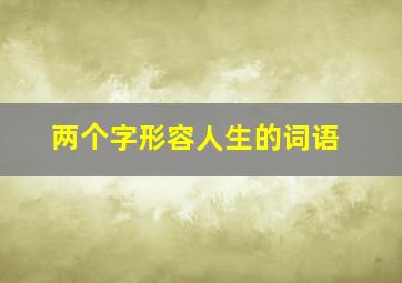 两个字形容人生的词语