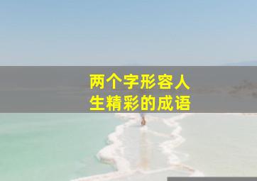 两个字形容人生精彩的成语