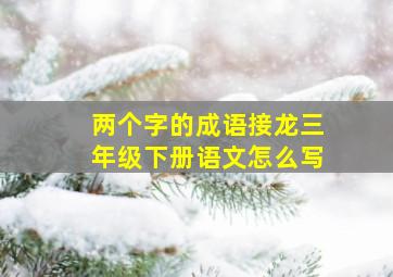 两个字的成语接龙三年级下册语文怎么写