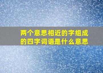 两个意思相近的字组成的四字词语是什么意思