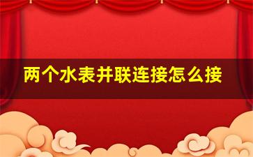 两个水表并联连接怎么接