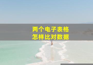 两个电子表格怎样比对数据