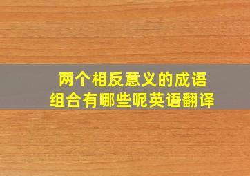 两个相反意义的成语组合有哪些呢英语翻译