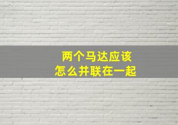 两个马达应该怎么并联在一起