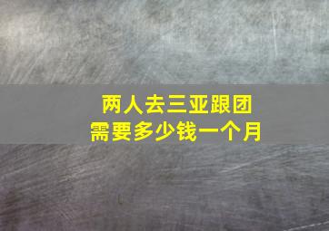 两人去三亚跟团需要多少钱一个月