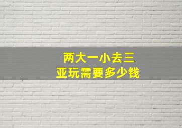 两大一小去三亚玩需要多少钱