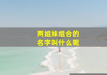 两姐妹组合的名字叫什么呢