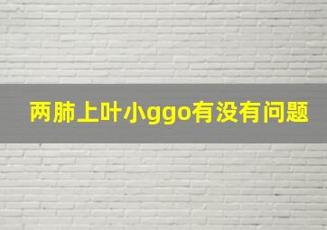 两肺上叶小ggo有没有问题