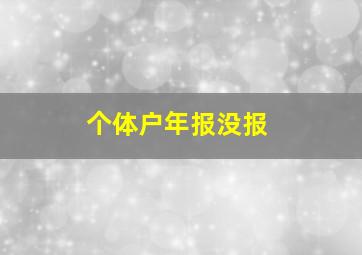 个体户年报没报