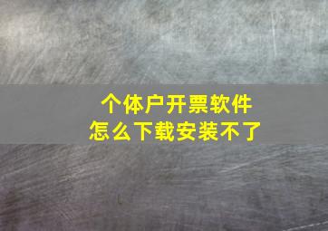 个体户开票软件怎么下载安装不了