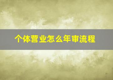 个体营业怎么年审流程