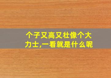 个子又高又壮像个大力士,一看就是什么呢