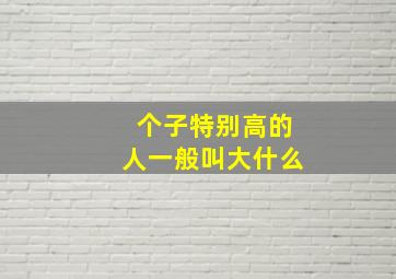 个子特别高的人一般叫大什么