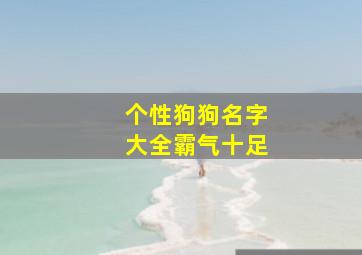 个性狗狗名字大全霸气十足