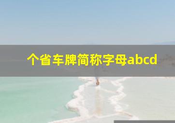 个省车牌简称字母abcd