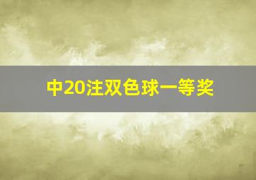 中20注双色球一等奖