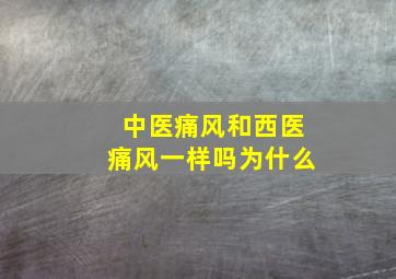 中医痛风和西医痛风一样吗为什么