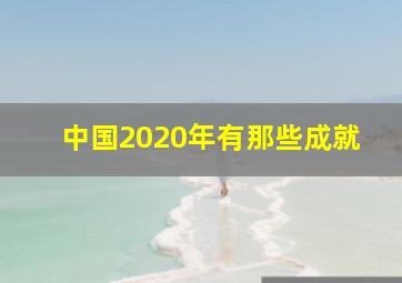 中国2020年有那些成就