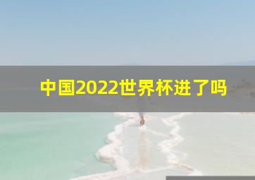 中国2022世界杯进了吗