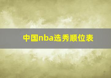 中国nba选秀顺位表